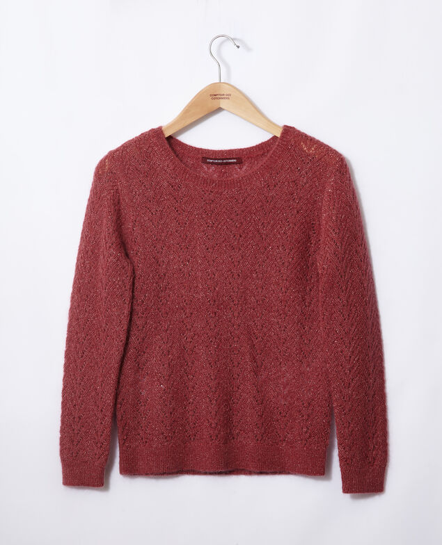 Jersey con mohair y lúrex Earth red