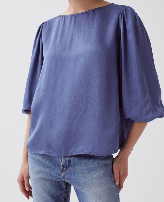 Blusa fluida de manga 3/4 I640 gray blue