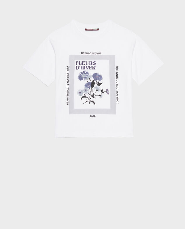 Camiseta amplio de algodón manga corta Light grey melange