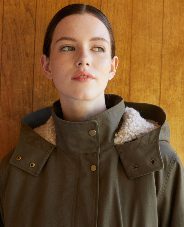 Parka con capucha Verde
