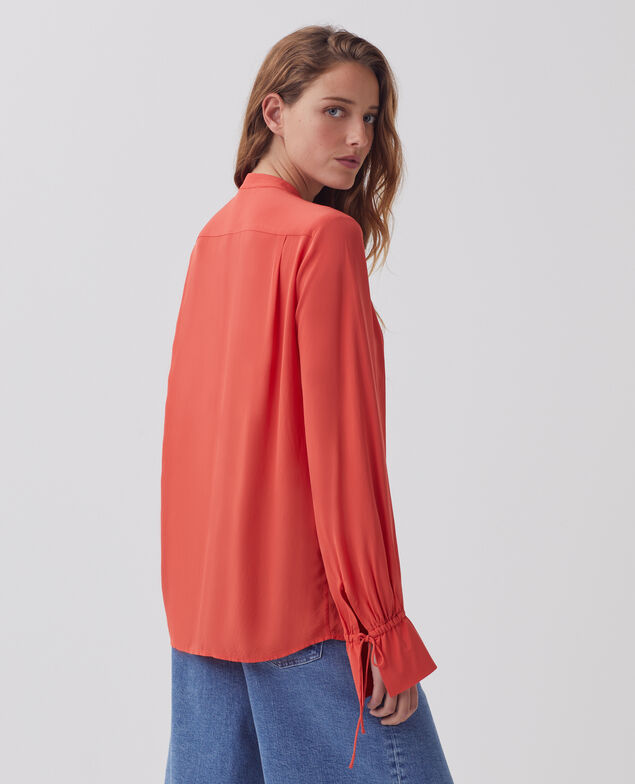 Camisa fluida de manga larga J240 paprika orange