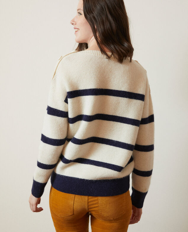 Jersey de cuello barco Off white/peacoat