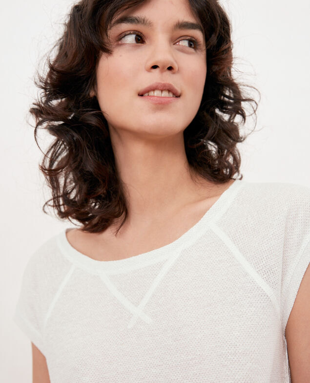 Camiseta irisada con lino Off white