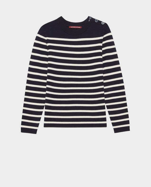 MADDY - Jersey marinero de lana merina Stp nv wht