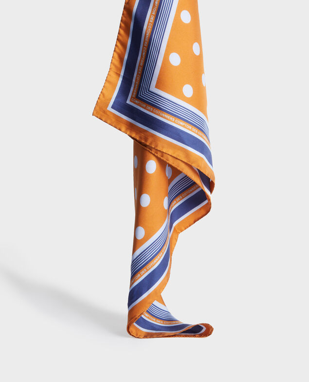 Foulard cuadrado de seda con lunares Pumpkin spice