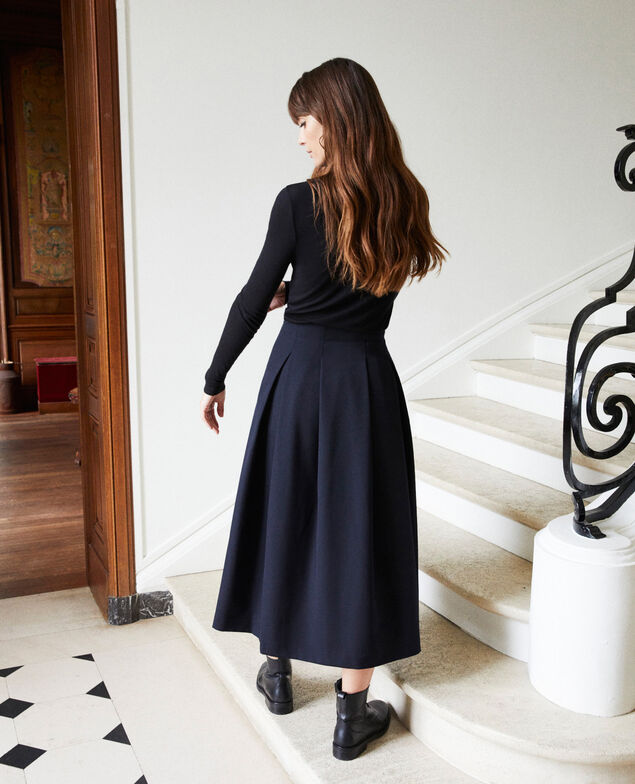 Falda de longitud media Dark navy