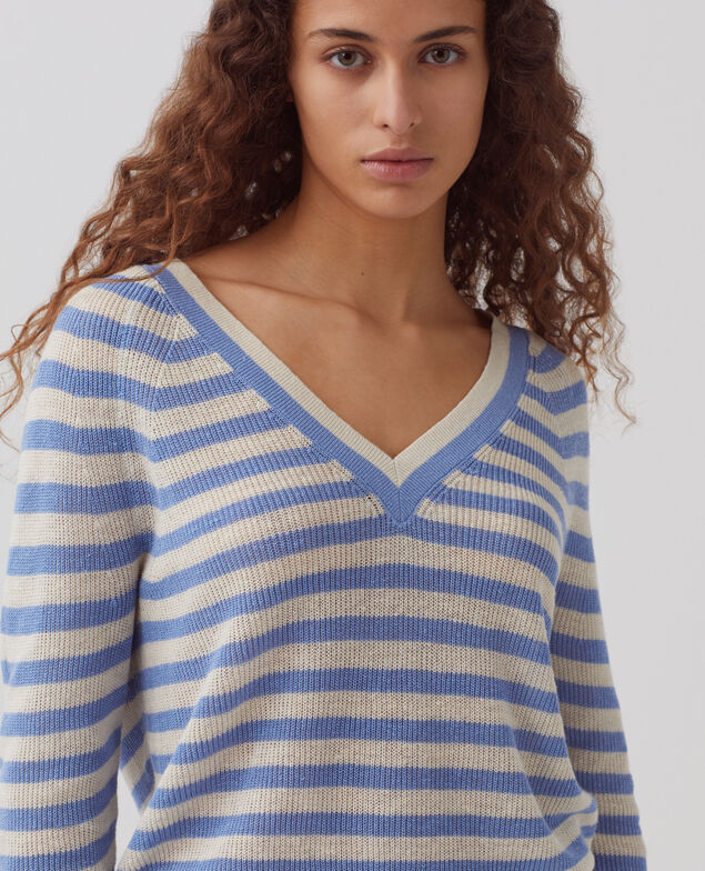 Jersey de lino con cuello de pico H601 thin savoie