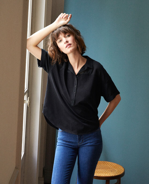 Camisa de doble tejido Noir