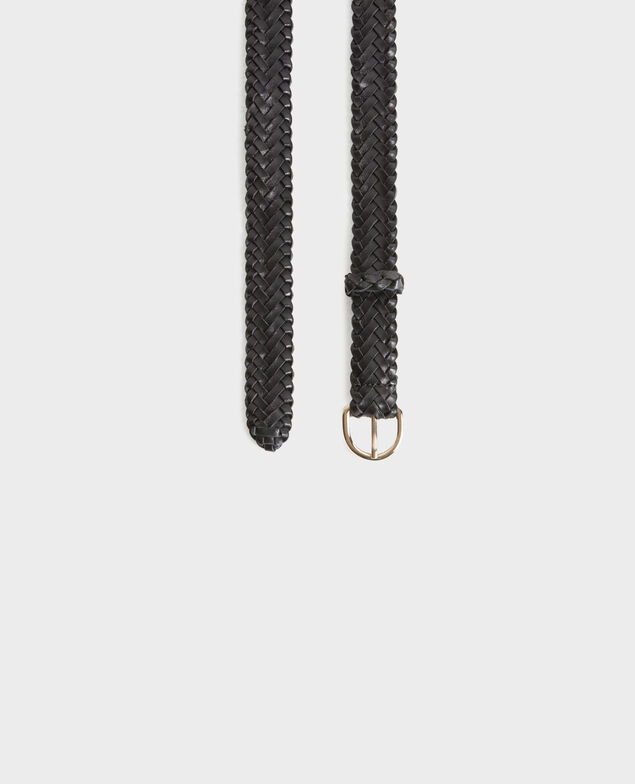 Cinturón fino trenzado de cuero 8853 09 black