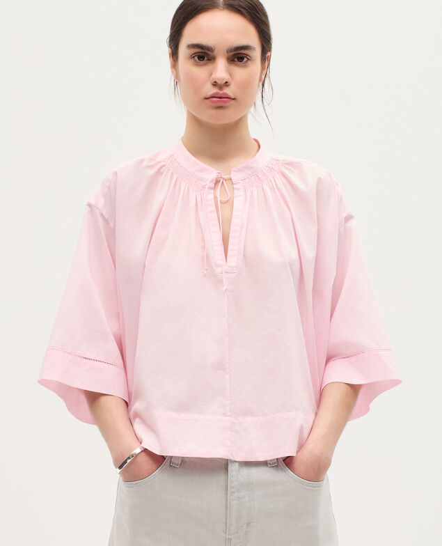 Blusa de gasa de algodón K100 bloom pink