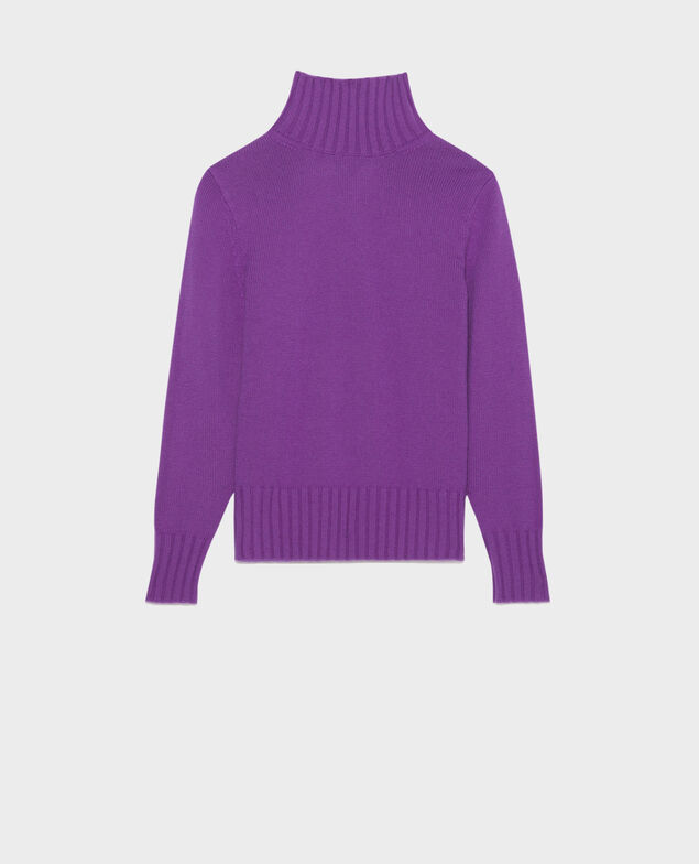 Jersey de lana virgen con cuello alto 6022c brghtviolet