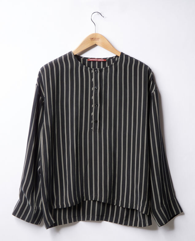 Blusa rayada Black/off white stripes