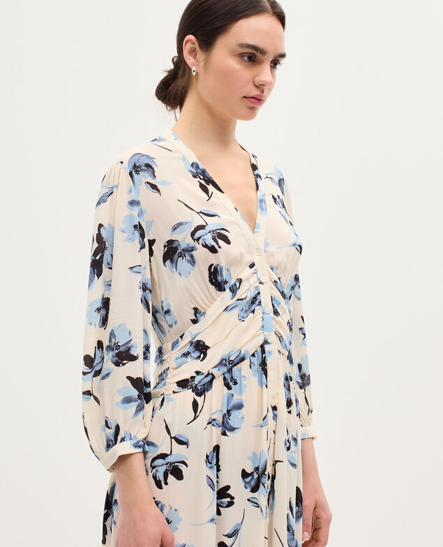 Vestido largo fluido K620 lily blue
