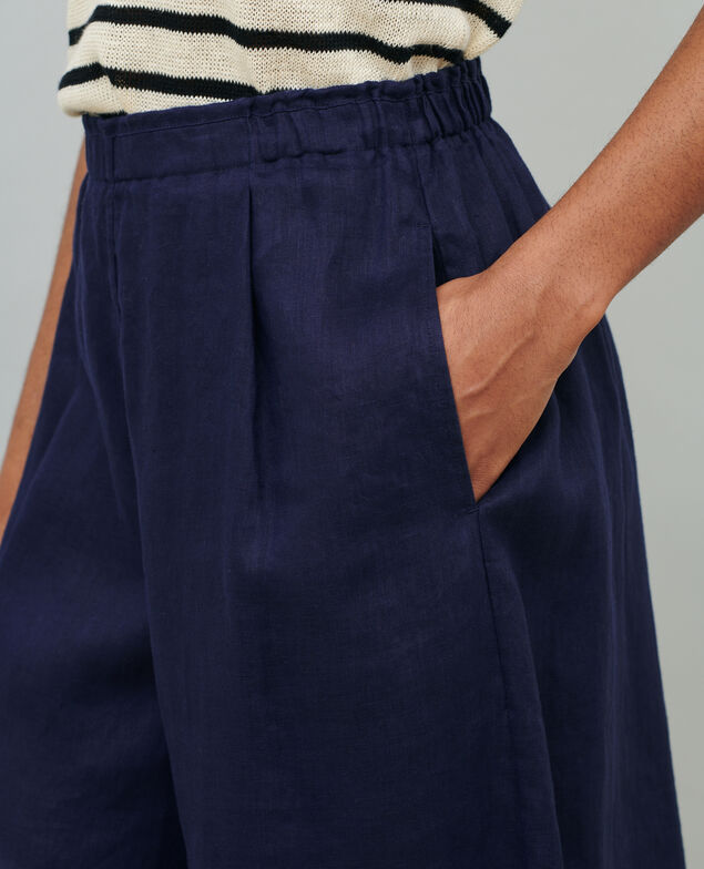 BABETH - Falda-pantalón de lino 68 blue