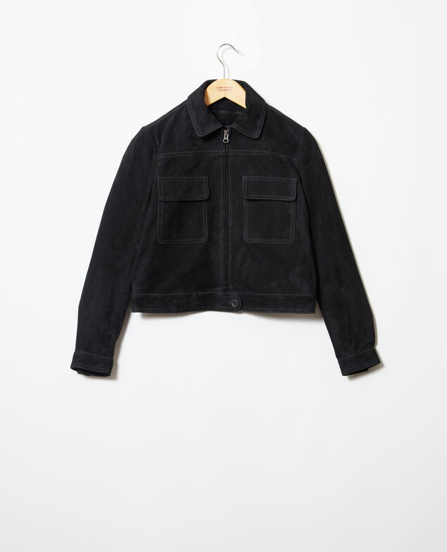 Chaqueta corta de ante Noir