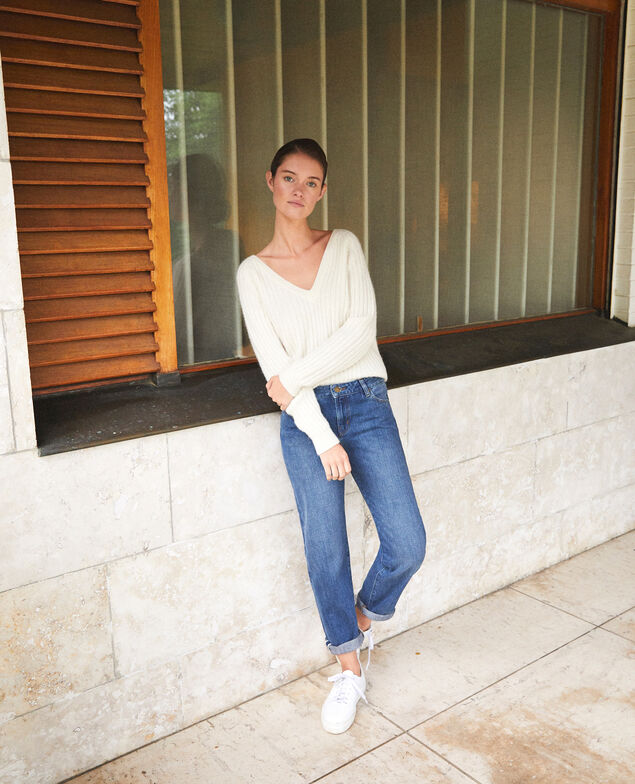 Jeans real straight Azul