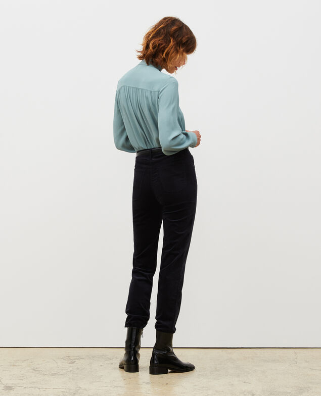 SLIM STRAIGHT - Jeans rectos de terciopelo liso 5 bolsillos Night sky