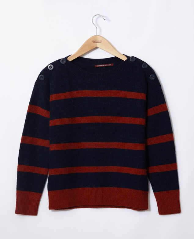 Jersey de cuello barco Peacoat/picante