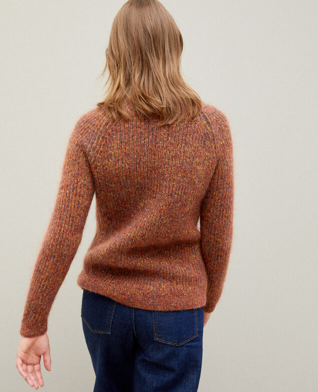 Jersey jaspeado de mohair Golden spice/picante/medieval blue