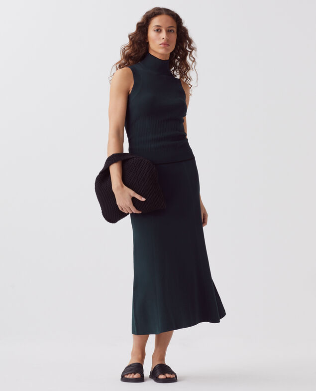 Falda midi de punto J690 blueberry
