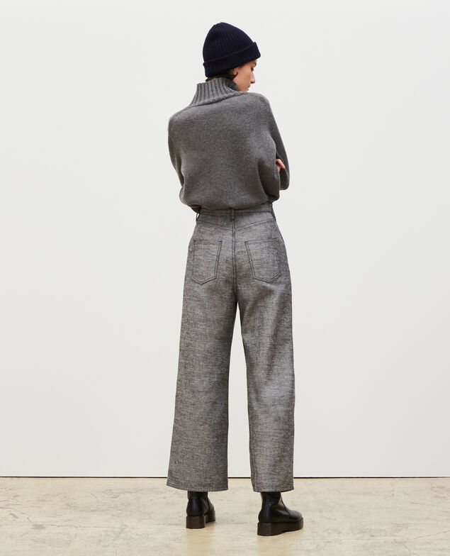PLEATED - Pantalón ancho en denim gris Grey wash