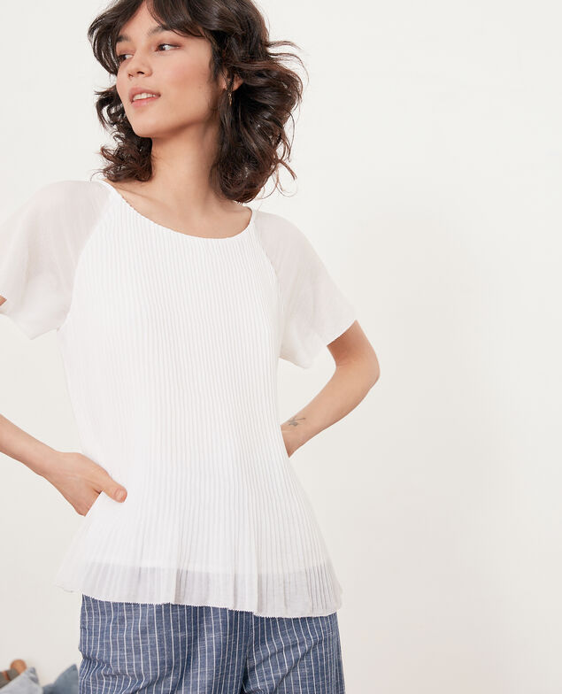 Blusa plisada Blanc