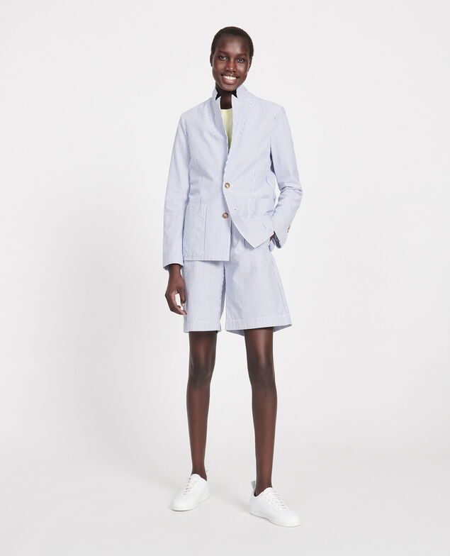 Blazer de algodón Seersucker stripes