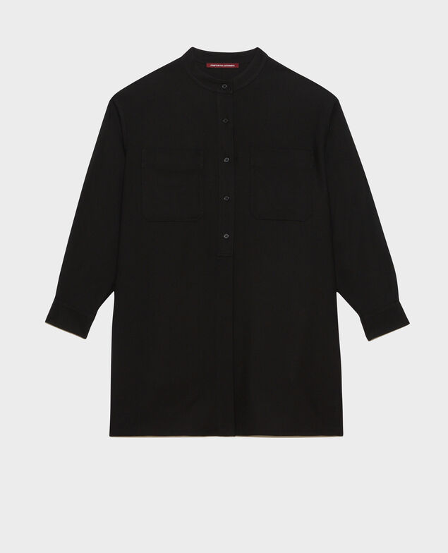 Vestido camissero corto oversize Black beauty