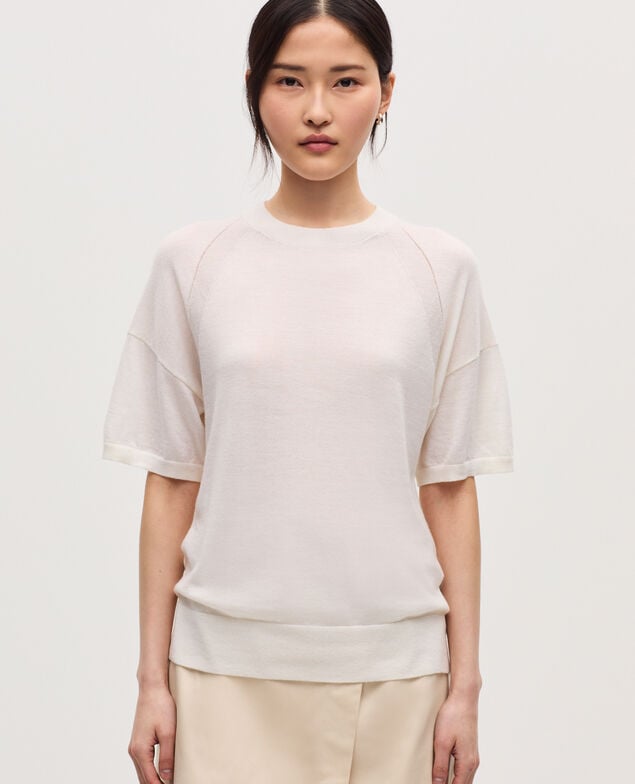 Jersey de punto merino y seda H013 gardenia
