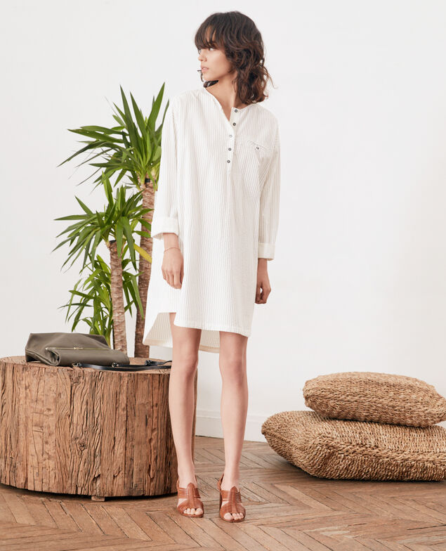 Túnica rayada Off white/navy stripes