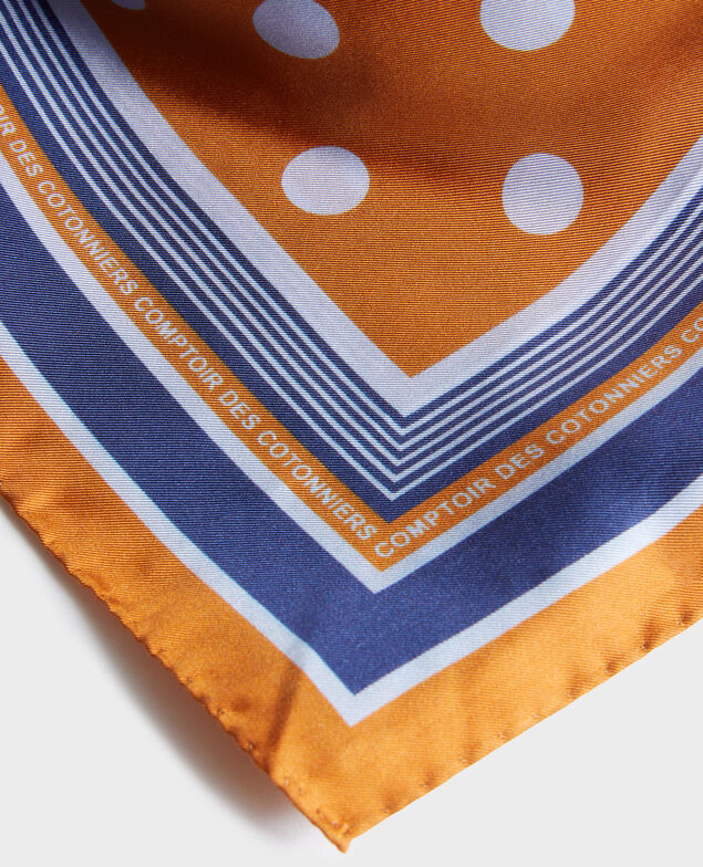 Foulard cuadrado de seda con lunares Pumpkin spice