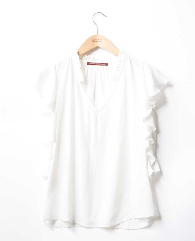 Blusa con volantes Blanco
