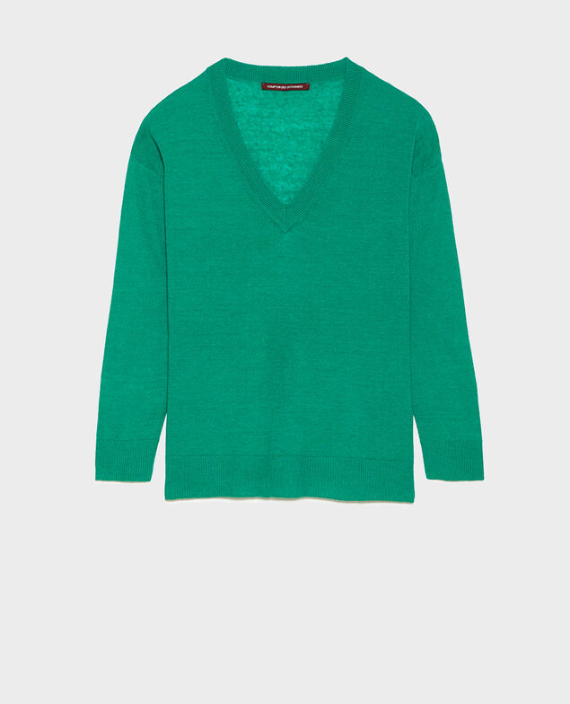 Jersey de lino y algodón bío Golf green