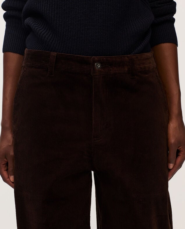 Pantalón barrel de pana U380 dark brown