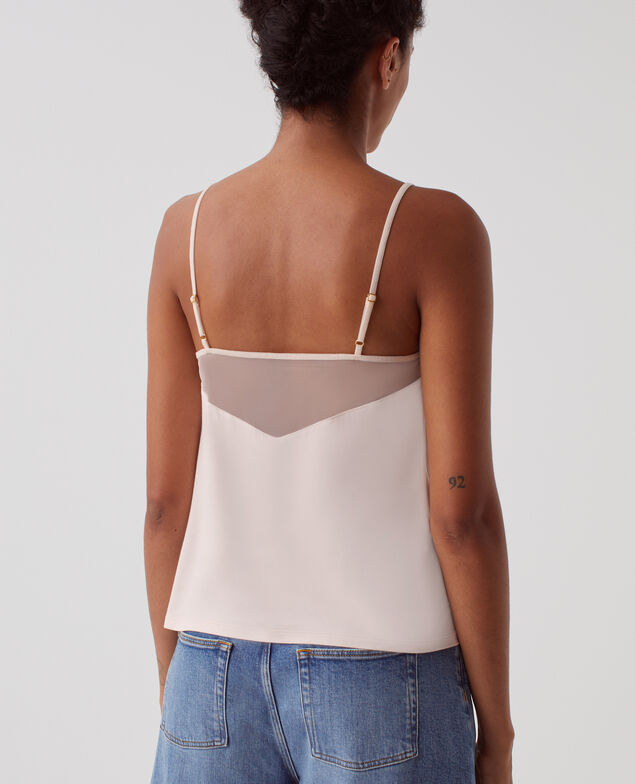 Top fluido con tirantes finos B100 rose_praline