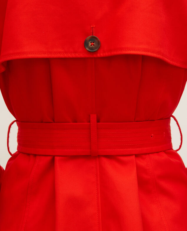 CATHERINE - Trench icónico de algodón Fiery red