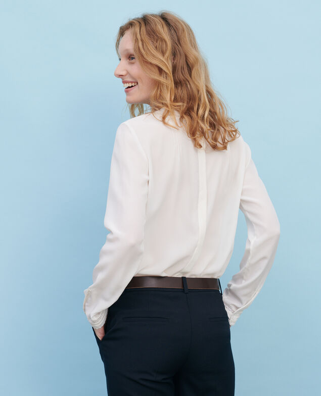 Blusa fluida de seda y encaje Gardenia