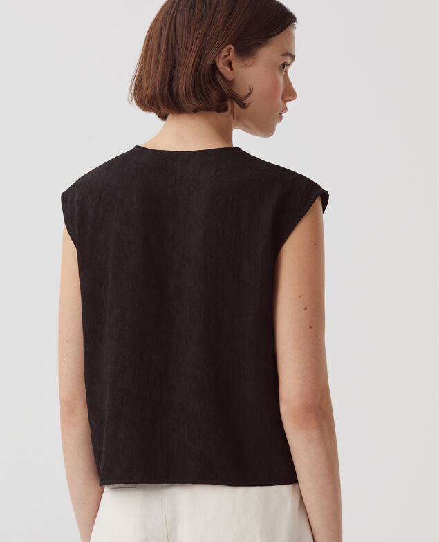 Top fluido trenzado sin mangas H091 black beauty