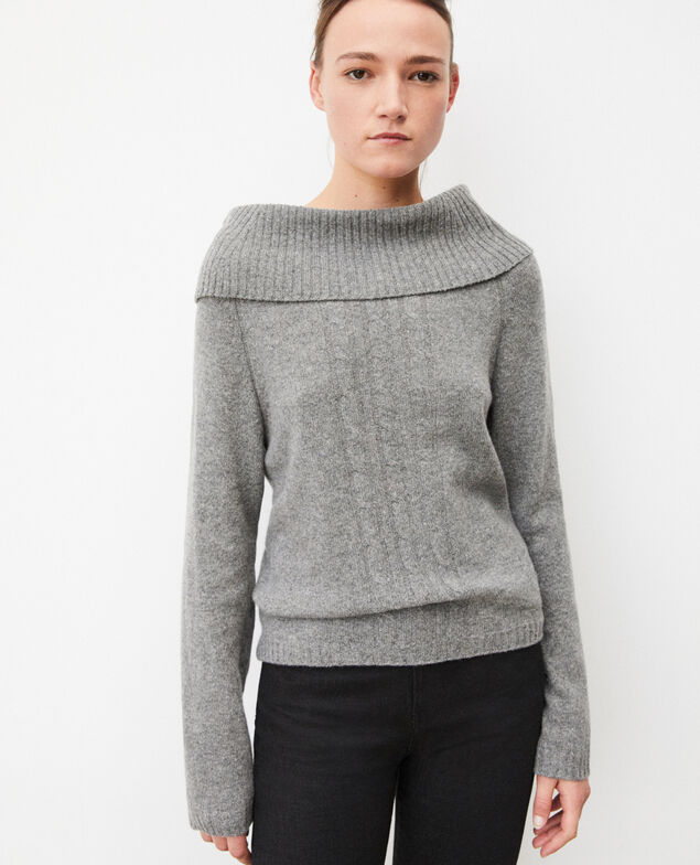 Jersey con detalles de trenzas Gris