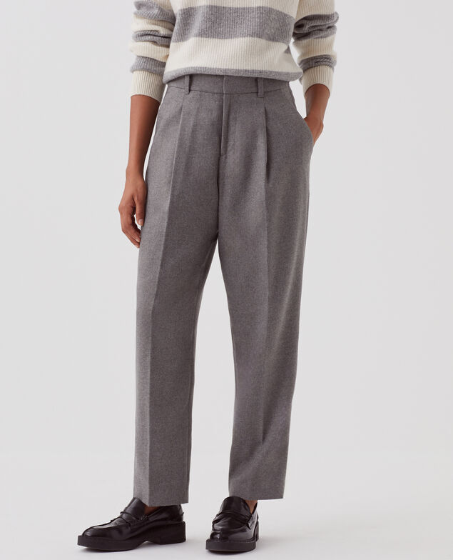 Pantalón recto de lana U060 gray