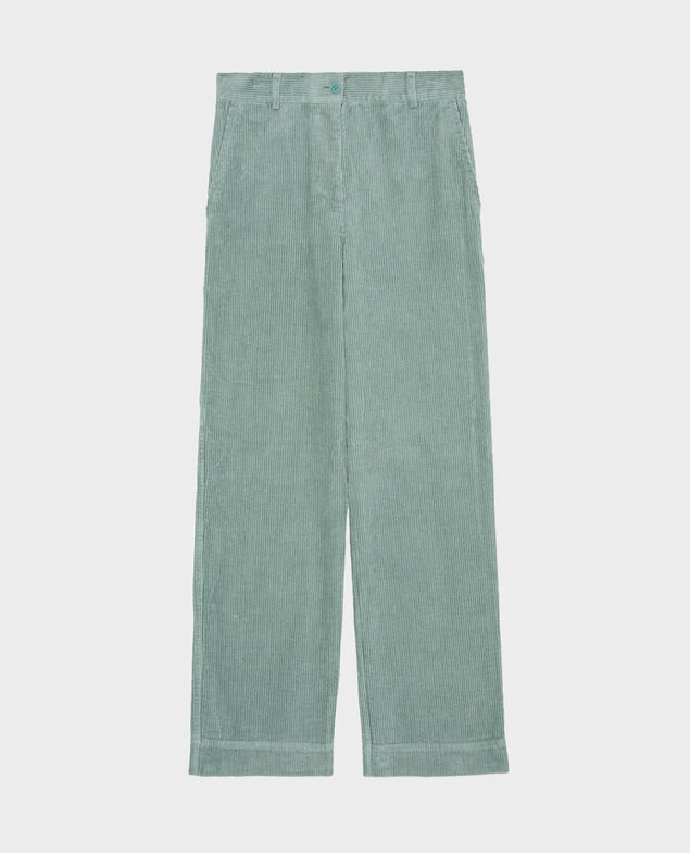 Pantalón ancho de pana Chinois green
