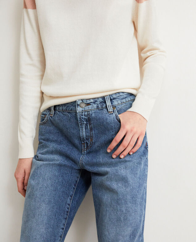 Jeans straight con abertura Vintage wash