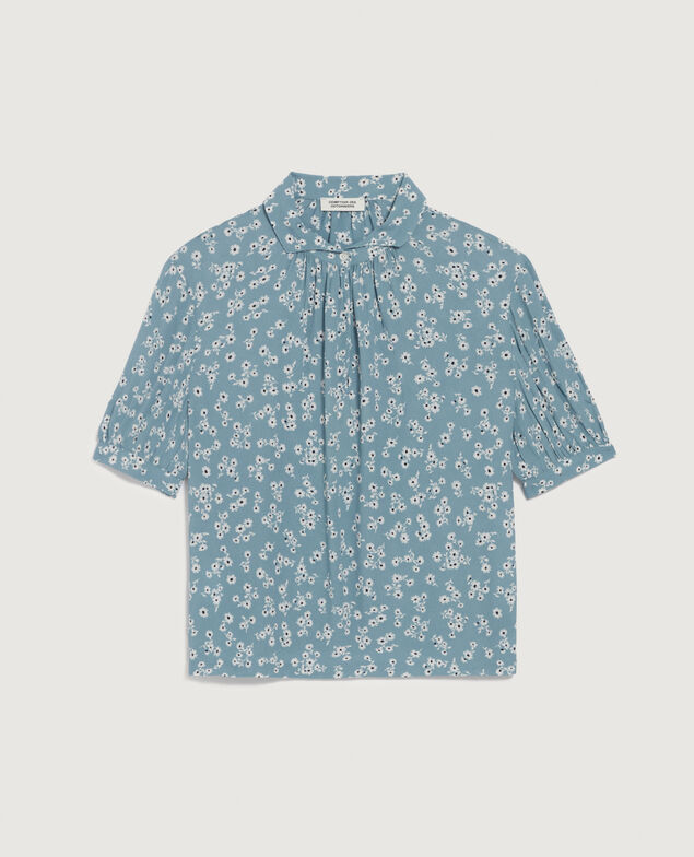 Blusa fluida de manga corta K610 daisy blue