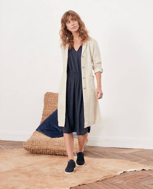 Vestido de lino Navy