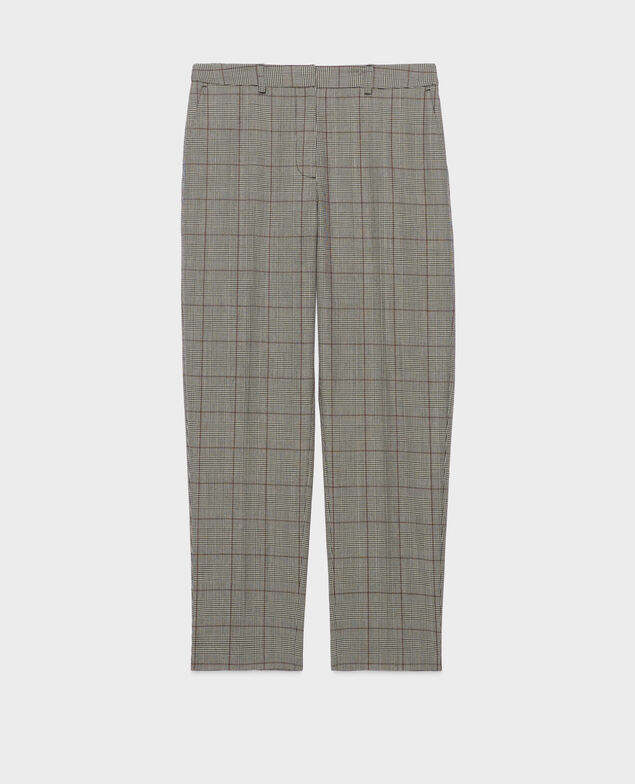 MARGUERITE - Pantalón cigarette de lana A030 grey check