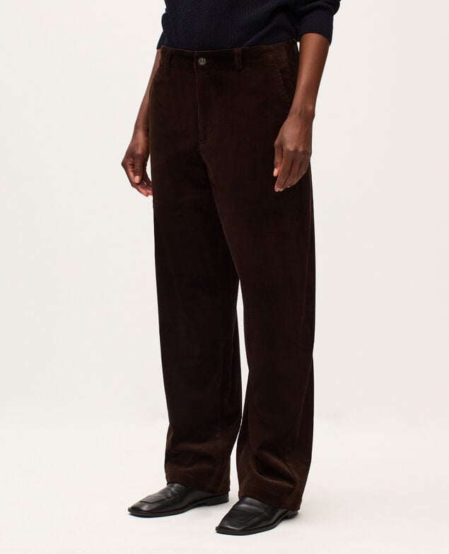 Pantalón barrel de pana U380 dark brown
