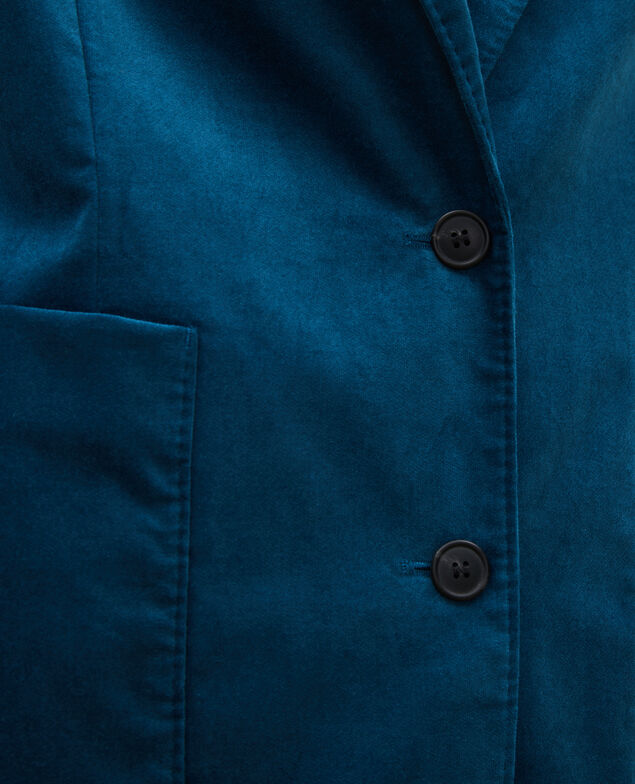 Blazer de  terciopelo con dos botones Blue coral