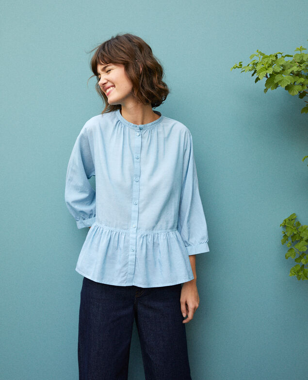 Blusa con faldón Adriatic blue