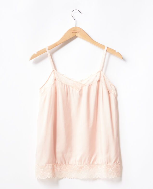 Top estilo salto de cama con encaje Nude