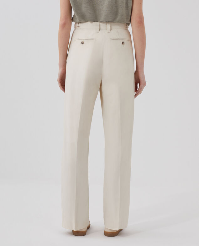 BLANDINE - Pantalón recto I010 glass green beige